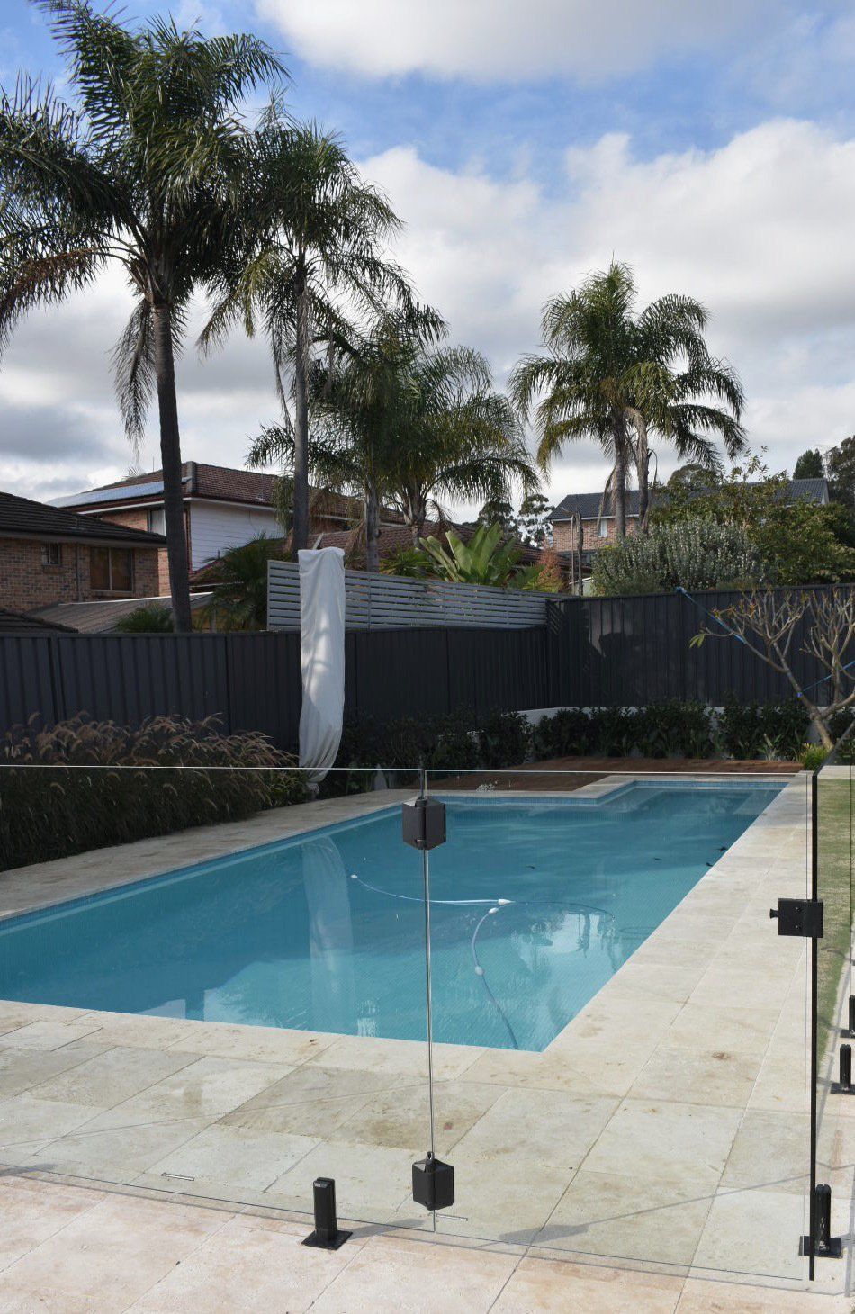Backyard pool and outdoor living area